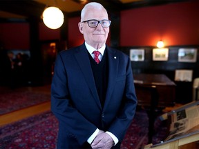 Jim Gray, Wellness Alberta, poses for a photo after speaking during the Make Alberta Better campaign press conference at the Lougheed House in Calgary on Jan. 14.