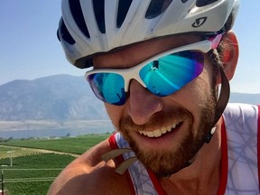David Custer of Calgary, seen in the Okanagan last year, is part of a
group cycling across Tanzania to raise funds