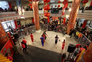 Members of the Calgary Tai Chi and Martial Arts College performs during the opening ceremonies of the 2016 Year of the Monkey Chinese New Year Carnival at the Chinese Cultural Centre in Calgary, Ab., on Saturday January 30, 2016.
Photo by Leah Hennel/Postmedia
For City by ?