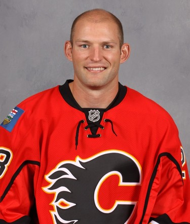 September 17, 2010: Robyn Regehr of the Calgary Flames poses for his official headshot for the 2010-2011 NHL season.