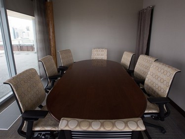 A simple meeting room inside the former Premier Alison Redford's so-called sky palace that's now been repurposed as meeting rooms in Edmonton, Alta., on Tuesday, January 26, 2016. The space came to symbolize the excesses of the Progressive Conservative government.