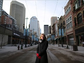 Mary Moran, President and CEO of Calgary Economic Development, was photographed on Stephen Avenue Mall in Calgary. (File photo)