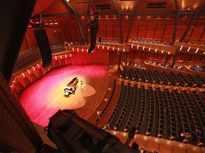 Performers practice in the Mount Royal University's Bella Concert Hall in the new Taylor Centre for the Performing Arts on August 25, 2015.