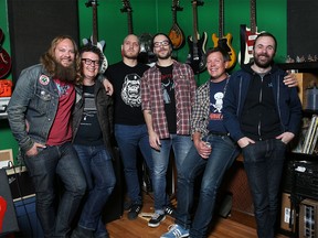 Members of the local band Napalmpom (left to right), P.J. Laverngne, Lorrie Matheson, Ian Baker, Matt Bayliff, Craig Evans, Shawn Petsche.