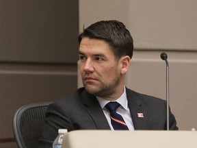 Ward 8 Councillor Evan Woolley during Calgary's city council meeting on Nov. 18, 2013.