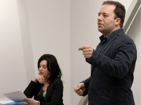 Former Tory cabinet justice minister Jonathan Denis holds a meeting of conservatives in south Calgary to discuss uniting the right.