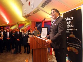 Mayor Naheed Nenshi proclaims 2016 the Year of Music on Jan. 7, 2016 at the Calgary Tower.