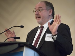 Michael Wittner, managing director and global head of oil research with Société Générale, talks at the Conference Board of Canada's oil and gas summit in Calgary, on Jan. 12, 2016