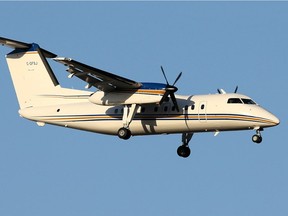 The last plane in the Alberta government fleet — a 1985 De-Havilland Dash-8 capable of carrying 36 people — was sold this week.