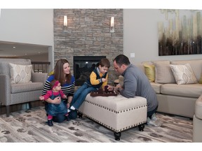 Matt McIntosh and Morgan Magee with their children Shelby and Koleson in a home by Mattamy Homes in Southwinds.