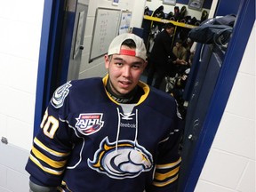 Former Calgary Hitmen goalie Kyle Dumba will spend the rest of the hockey season with the Calgary Mustangs of the Alberta Junior Hockey League.