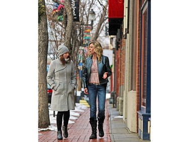 Rebecca O'Brien, Inglewood BRZ director, and Liz Tompkins, walk along 9th avenue in 2015.
