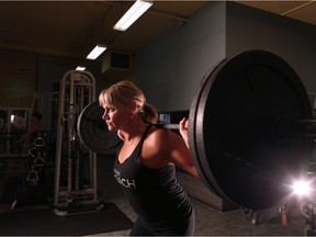 Gavin Young, Calgary Herald CALGARY, AB: JANUARY 15, 2016 - Fitness trainer Helen Vanderburg was photographed doing squats at Heaven's Fitness on Friday January 15, 2015. (Gavin Young/Calgary Herald) (For City section story by TBA) Trax# 00071399A