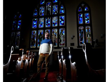 Pace Anhorn, director for the Young Queer Church poses for a photo at Hillhurst United Church in Calgary on January 8, 2016.