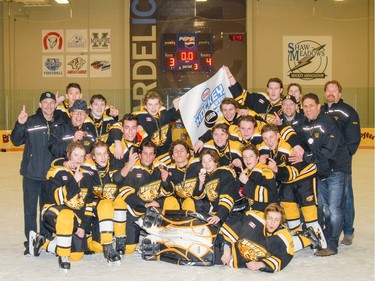 The champion Midget 4 Bow River Bruins.