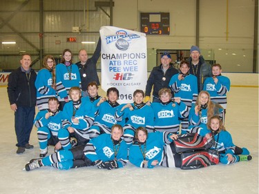 The champion Pee Wee Rec Sharks.