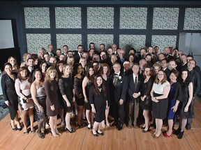 Jayman staff in Edmonton gather for a group photo during their 2015 Christmas celebration.