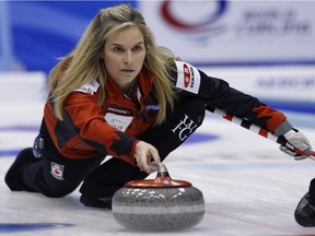 Canada's Jennifer Jones , seen delivering a stone during last year's world championships, is back in top form going into this week's Continental Cup of Curling.