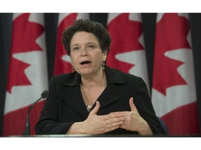 Environment Commissioner Julie Gelfand speaks with the media following the release of the 2015 Fall Reports of the Commissioner of the Environment and Sustainable Development in Ottawa on Tuesday Jan. 26, 2016.