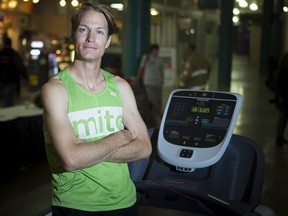 Ultra-marathoner Dave Proctor poses during a press conference on Wednesday at the announcement of his plans to attempt the world record for most distance ran on a treadmill in a 24-hour period. He will attempt this in May during a launch event for the Calgary Marathon.