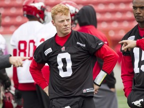 Andrew Buckley, seen during Calgary Stampeders training camp last June,  signed with the CFL team on Wednesday, giving birth to his dream of becoming a rare Canadian pro quarterback.