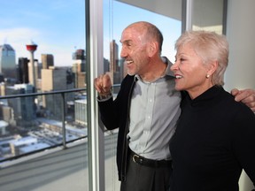 Geoff and Jackie Granville enjoy the view from a sub penthouse suite at The Gaurdian.