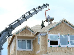 New housing construction site is shown in Chestermere, Alta, east of Calgary.