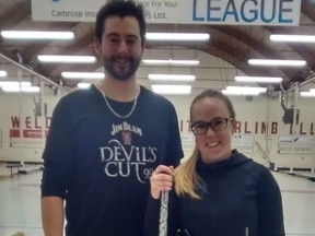 Jessie Kaufman and Brock Virtue won the 2016 provincial mixed doubles curling championship Sunday at the Rose City Curling Club in Camrose, defeating Adam and Stephanie Enright 6-3.