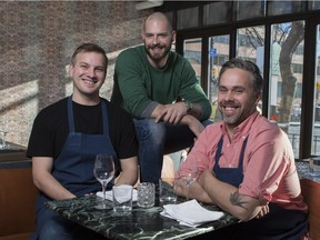 Justin Leboe (right) and Eric Hendry (left) are ready for another Plate Swap dinner, raising funds for Brown Bagging for Calgary's Kids.