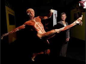 Jennifer Martin, president and CEO of Telus Spark, in the Body Worlds Vital travelling exhibition at Telus Spark.