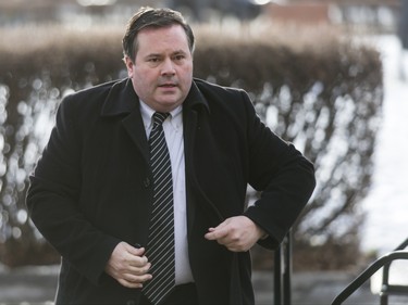 MP Jason Kenney arrives for the funeral of Ronald D. Southern at Spruce Meadows in Calgary, Alta., on Thursday, Jan. 28, 2016. Ron Southern, a prominent philanthropist and businessman, is best known for start the Spruce Meadows show jumping facility 40 years ago and building ATCO into an international business powerhouse. Lyle Aspinall/Postmedia Network