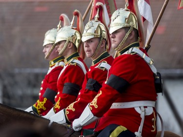 Members of Lord Strathcona's Horse (Royal Canadians) ride before the funeral of Ronald D. Southern at Spruce Meadows in Calgary on Thursday, Jan. 28. Ron Southern, a prominent philanthropist and businessman, is best known for starting the Spruce Meadows show jumping facility 40 years ago and building ATCO into an international business powerhouse.