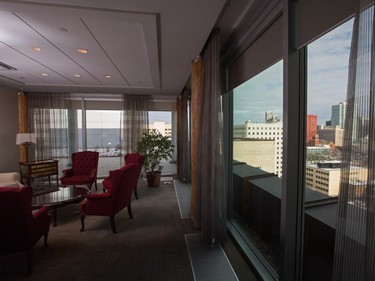 The view from inside the former Premier Alison Redford's so-called sky palace that's now been repurposed as meeting rooms in Edmonton, Alta., on Tuesday, January 26, 2016. The space came to symbolize the excesses of the Progressive Conservative government.