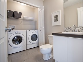 Thinking out efficient use of space, such as having laundry in a closet in the bathroom, helps with planning out a secondary suite.