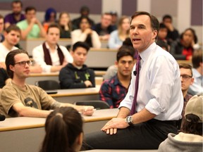 Federal Minister of Finance Bill Morneau met with students at the University of Calgary  during his stop in the city for pre-budget consultations on Friday,