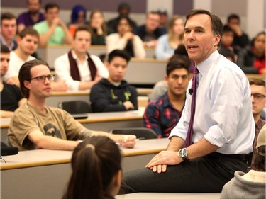 Federal Minister of Finance Bill Morneau met with students at the University of Calgary  during his stop in the city for pre-budget consultations on Friday, January 15, 2016.