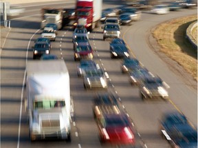 Rush hour traffic on Deerfoot Trail near Memorial Drive, pictured in October 2012.