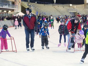 The city offers free skating at a number of rinks, including the Olympic Oval, on Family Day.
