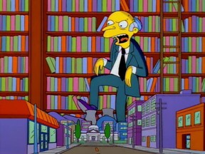 Mr. Burns goes mad with power in Who Shot Mr. Burns? See the episode at Classic Simpsons Trivia at Dickens Pub this weekend.