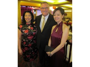 Cal 0306 Kong 1  Pictured, from left at The Hong Kong-Canada Business Association (HKCBA) Annual Chinese New Year Gala held Feb 19 at Regency Palace Restaurant are Alexandria Sham, HKCBA national chair, immediate past president Tim Onyett and Bonita Wong Paquette, HKCBA , Calgary president. More than 600 guests attended the celebration of the Year of the Fire Monkey.