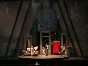 Soprano Lyne Fortin portraying Marie and Marietta and David Pomeroy playing Paul rehearse in Calgary Opera's performance of Die Tote Stadt at the Jubilee Auditorium on Thursday, Jan. 28, 2016.