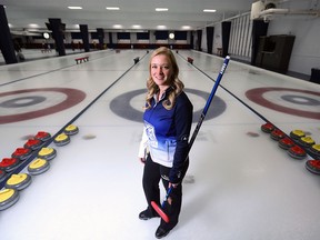 Calgary skip Chelsea Carey has qualified for the Scotties in Grande Prairie. She was photographed before team practice at the Glencoe Club in Calgary on Wednesday, Feb. 17, 2016. (Gavin Young/Postmedia)
