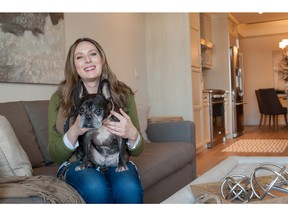 Carissah Klaassen and her dog in Quarry Park.