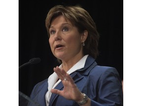 B.C. Premier Christy Clark speaks with the media following a meeting in Ottawa, Thursday, February 4, 2016.