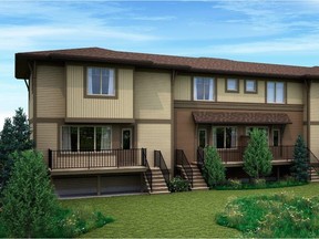 The prairie-inspired architecture on Brand, a new townhome development by Birchwood Properties in the Cochrane community of Heartland.