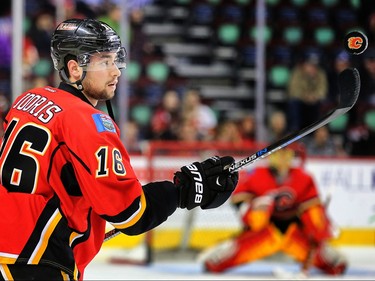 Calgary Flames Josh Jooris during NHL hockey in Calgary, Alta., on Wednesday, February 17, 2016. Al Charest/Postmedia