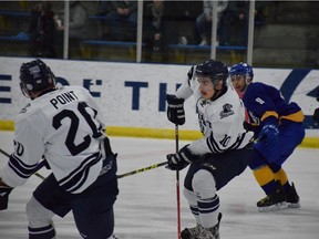 In the opener of their Canada West men's hockey quarter-final series, the Mount Royal University Cougars -- ranked ninth in the country -- had their hands full with a pesky UBC Thunderbirds squad.