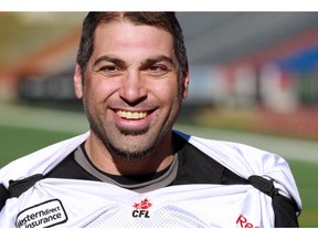 The Calgary Stampeders' Randy Chevrier was photographed following team practise on Tuesday Oct. 27, 2015.