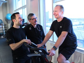 From left to right: Ryan Hamilton exercise physiologist, doctor Victor Avramenko, Dean Miskiman.
