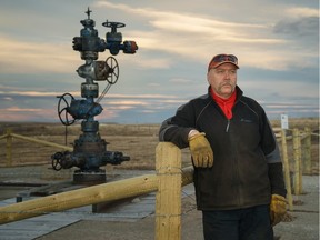 Rancher Tony Bruder has inactive gas wells on his property near Twin Butte.